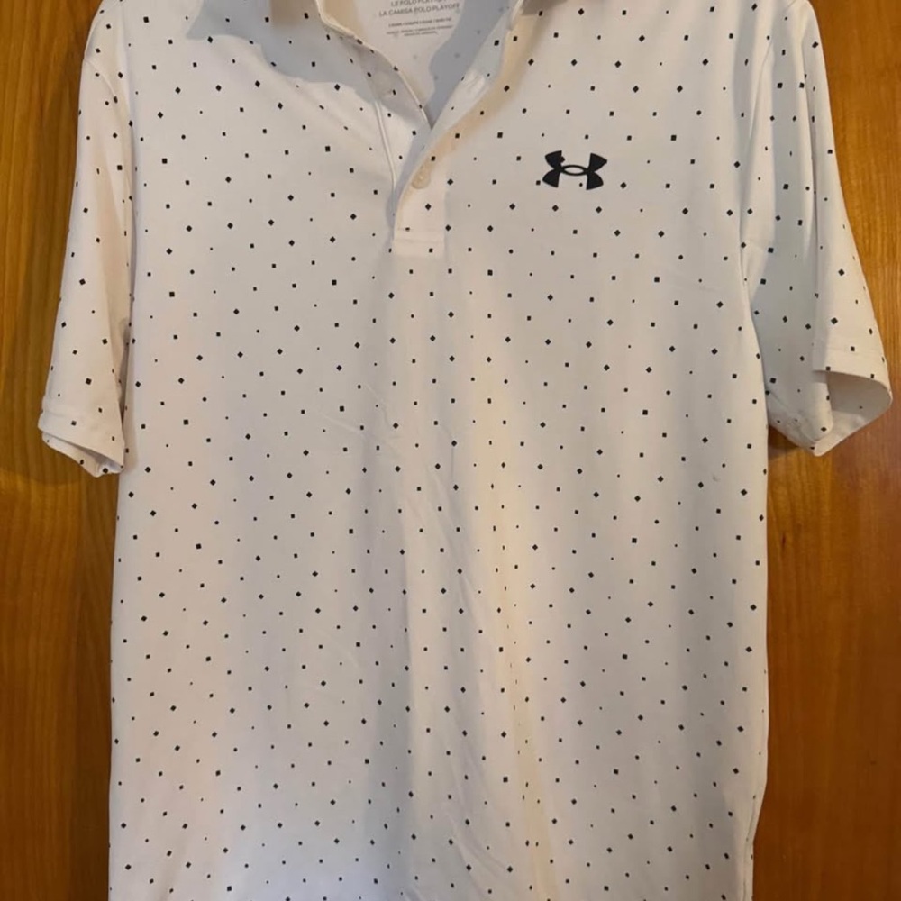 NWOT Under Armour Men's White Polo Shirt sz small